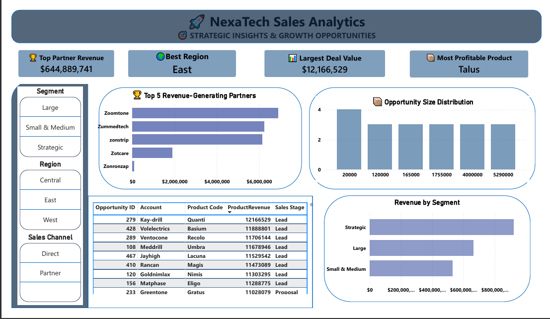 NexaTech strategic insights and growth opportunities dashboard